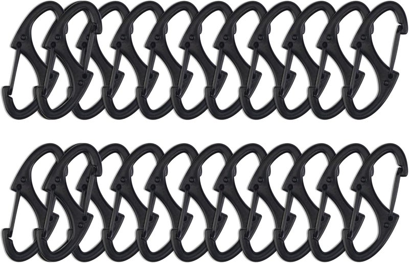 SWATOM 20PCS S Double Sided Mini Carabiner Clip Small Dual Wire Gate Carabiners Keychain Clasp Snap Hooks Tiny Key Clips EDC Accessories for Outdoor Camping Fishing Hiking - Image 1